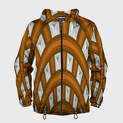 Ветровка с капюшоном мужская Деревянные своды, цвет: 3D-черный