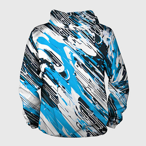 Мужская ветровка Спонтанные брызги голубые / 3D-Белый – фото 2