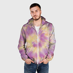 Ветровка с капюшоном мужская Tie-Dye дизайн, цвет: 3D-белый — фото 2