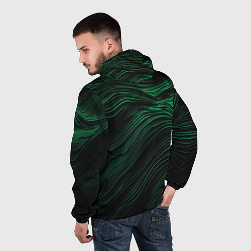 Мужская ветровка Dark green texture / 3D-Черный – фото 4