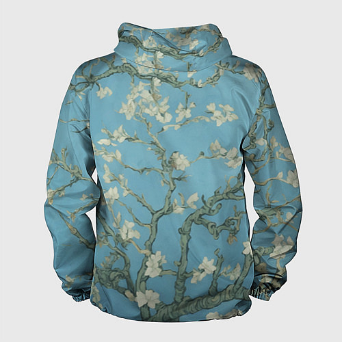 Мужская ветровка Цветущие ветки миндаля - картина ван Гога / 3D-Белый – фото 2
