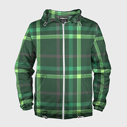 Ветровка с капюшоном мужская Тратан зеленый, цвет: 3D-белый