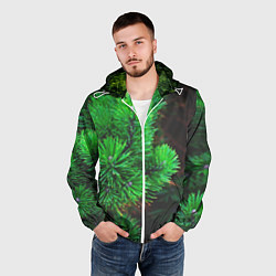 Ветровка с капюшоном мужская Зелёный лес России, цвет: 3D-белый — фото 2