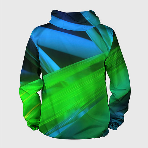 Мужская ветровка Blue green abstract / 3D-Черный – фото 2