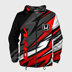 Ветровка с капюшоном мужская Honda - CR-V - геометрия, цвет: 3D-черный