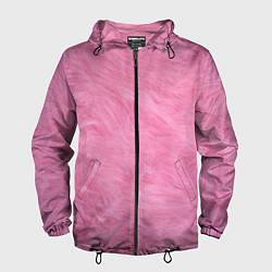 Ветровка с капюшоном мужская Розовая шерсть, цвет: 3D-черный