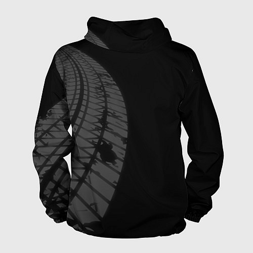 Мужская ветровка Lifan speed на темном фоне со следами шин: по-верт / 3D-Черный – фото 2