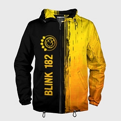 Ветровка с капюшоном мужская Blink 182 - gold gradient: по-вертикали, цвет: 3D-черный