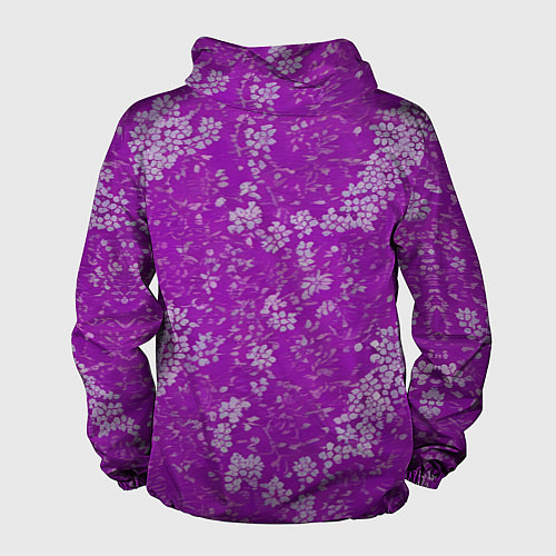 Мужская ветровка Белые лепестки на розовом фоне / 3D-Черный – фото 2