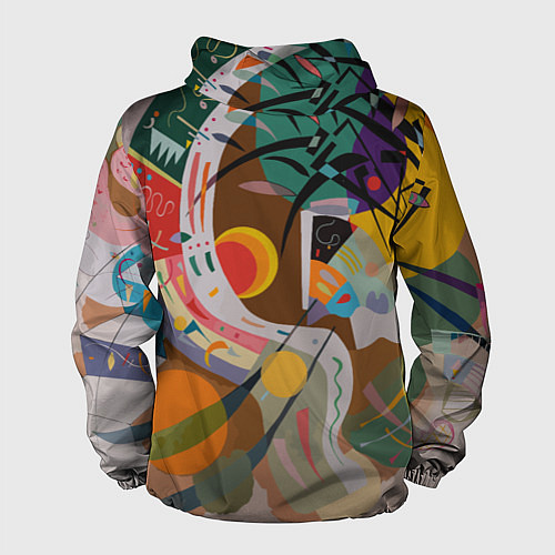 Мужская ветровка Искусство Кандинского - Доминирующая кривая / 3D-Белый – фото 2
