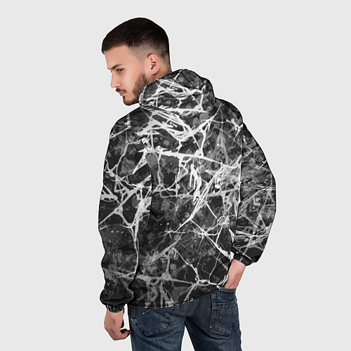 Мужская ветровка Абстракция - паутина / 3D-Черный – фото 4