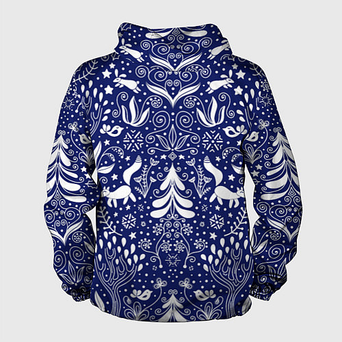 Мужская ветровка Зимний лес в скандинавском стиле - паттерн / 3D-Белый – фото 2