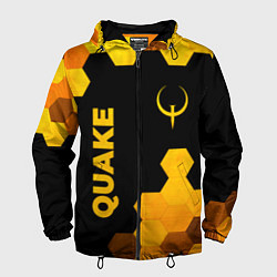 Ветровка с капюшоном мужская Quake - gold gradient вертикально, цвет: 3D-черный