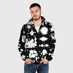 Ветровка с капюшоном мужская Фантазийный космический паттерн, цвет: 3D-черный — фото 2