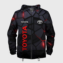 Ветровка с капюшоном мужская Toyota черные плиты с эффектом свечения, цвет: 3D-черный