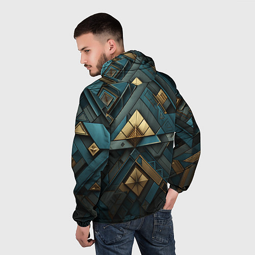 Мужская ветровка Геометрический узор в египетском стиле / 3D-Черный – фото 4