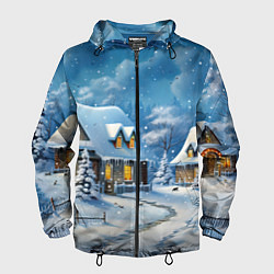 Мужская ветровка Новогодние каникулы в деревне
