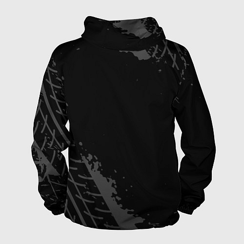 Мужская ветровка Lexus speed на темном фоне со следами шин вертикал / 3D-Черный – фото 2