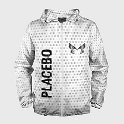 Ветровка с капюшоном мужская Placebo glitch на светлом фоне вертикально, цвет: 3D-белый