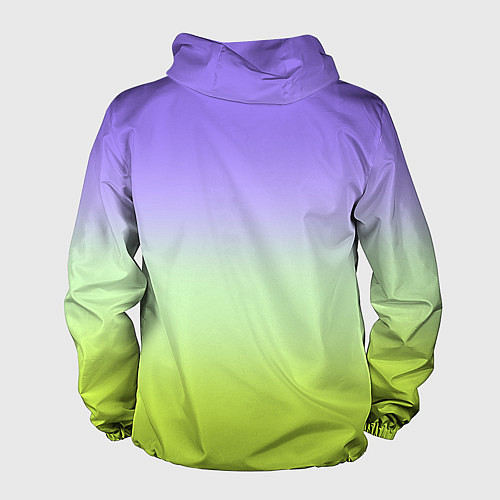 Мужская ветровка Фиолетовый мятный и желто-зеленый градиент / 3D-Белый – фото 2