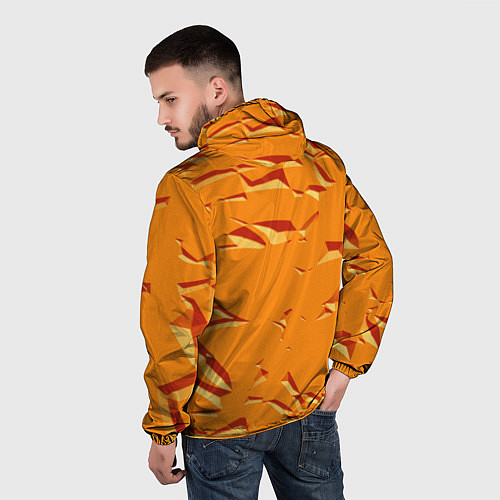 Мужская ветровка Оранжевый мотив / 3D-Черный – фото 4
