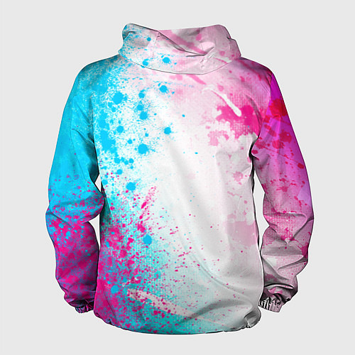 Мужская ветровка Foo Fighters neon gradient style по-вертикали / 3D-Черный – фото 2