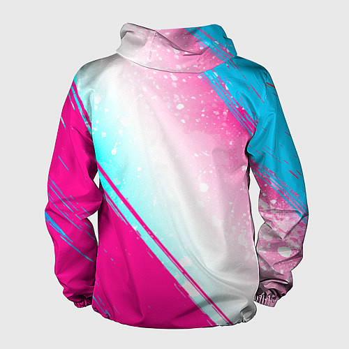 Мужская ветровка Bring Me the Horizon neon gradient style вертикаль / 3D-Черный – фото 2