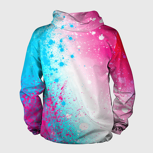 Мужская ветровка In Flames neon gradient style по-вертикали / 3D-Черный – фото 2