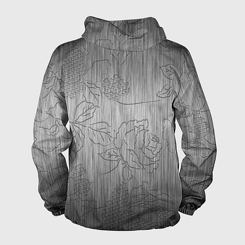 Мужская ветровка Узоры цветов на стали вытравлены / 3D-Белый – фото 2