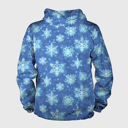 Мужская ветровка Pattern with bright snowflakes / 3D-Черный – фото 2