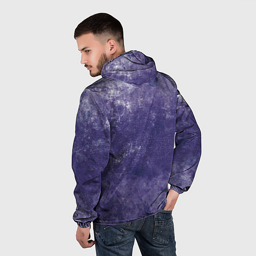 Мужская ветровка Абстракция - violet color background / 3D-Черный – фото 4