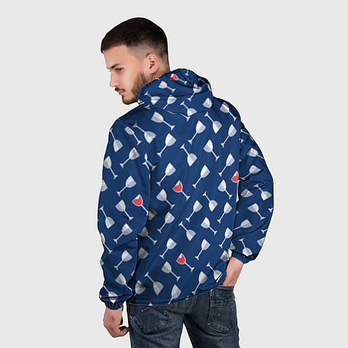 Мужская ветровка Бокальчик винишка / 3D-Черный – фото 4