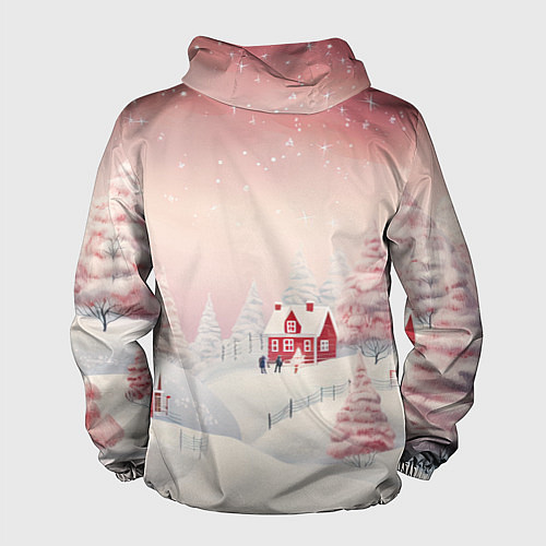 Мужская ветровка Снежное сияние ночи / 3D-Черный – фото 2