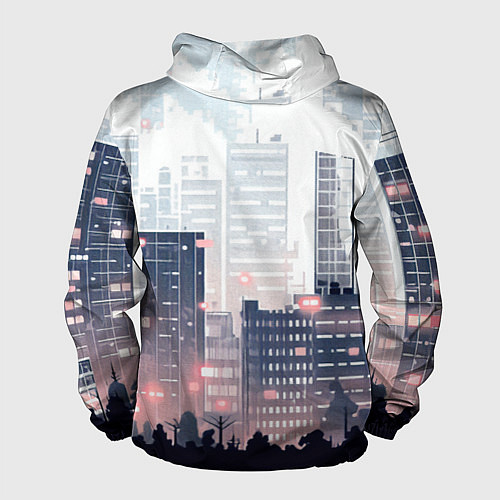 Мужская ветровка Безмятежный город / 3D-Белый – фото 2