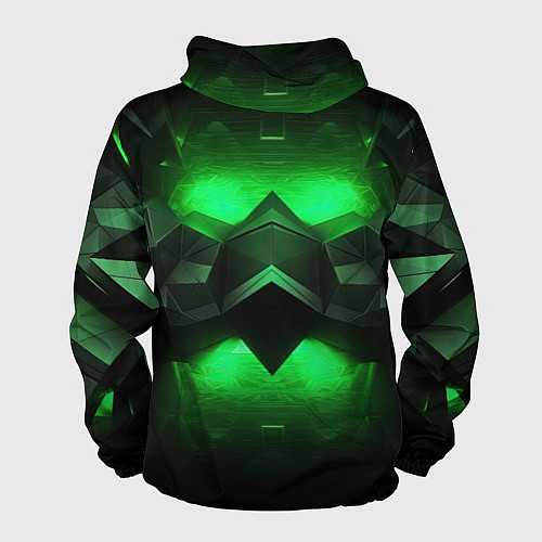 Мужская ветровка Абстрактное царство зелени / 3D-Черный – фото 2