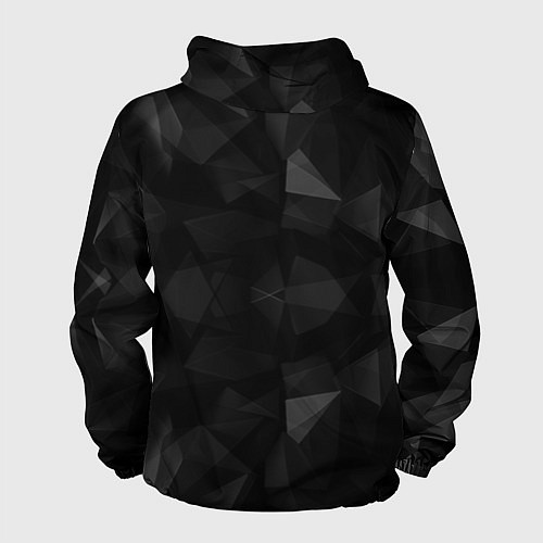 Мужская ветровка Красный дракон на полигональном черном фоне / 3D-Белый – фото 2