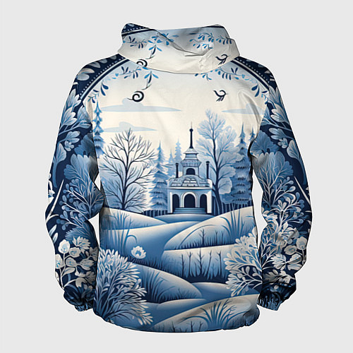 Мужская ветровка Пушистые завитки / 3D-Черный – фото 2