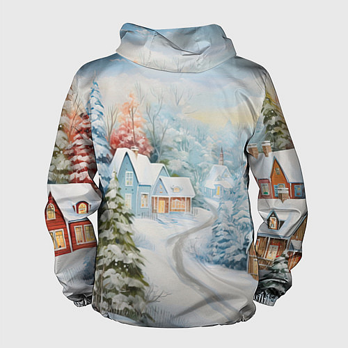 Мужская ветровка Морозная феерия ночи / 3D-Белый – фото 2