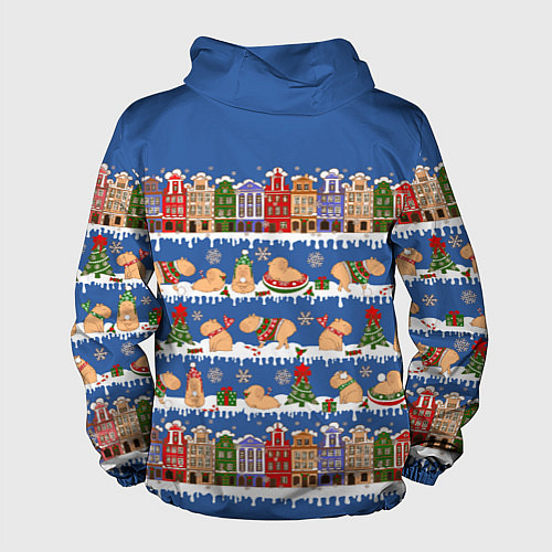 Мужская ветровка Капибара зимой / 3D-Белый – фото 2