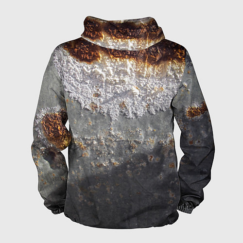 Мужская ветровка Коррозия металла гранж текстура / 3D-Черный – фото 2