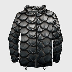 Ветровка с капюшоном мужская Текстура черного дракона, цвет: 3D-черный