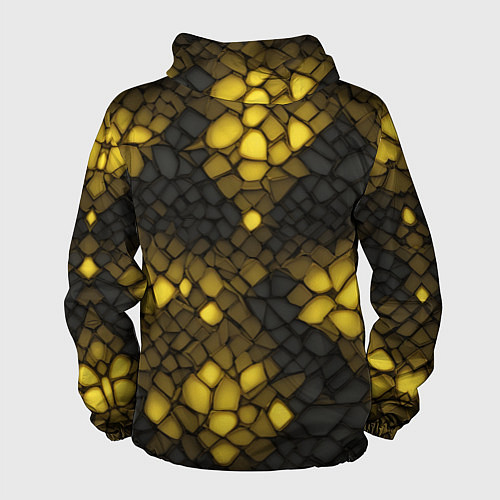 Мужская ветровка Жёлтый трескающийся камень / 3D-Белый – фото 2