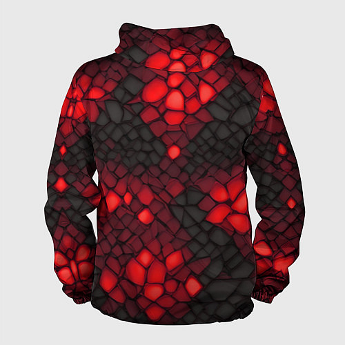 Мужская ветровка Красный трескающийся камень / 3D-Белый – фото 2