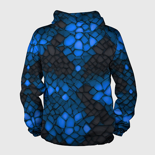 Мужская ветровка Синий трескающийся камень / 3D-Белый – фото 2