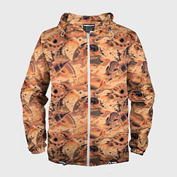 Ветровка с капюшоном мужская Морские раковины, цвет: 3D-белый