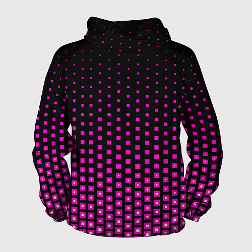 Мужская ветровка Розовые квадраты / 3D-Черный – фото 2