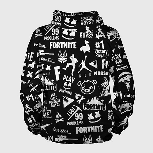 Мужская ветровка Fortnite alllogo black / 3D-Белый – фото 2