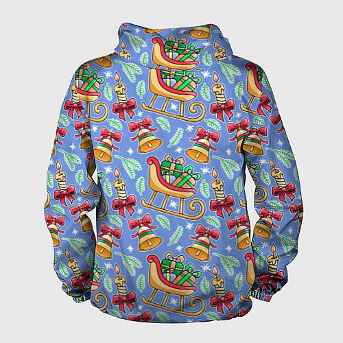 Мужская ветровка Новогодний праздничный узор / 3D-Белый – фото 2