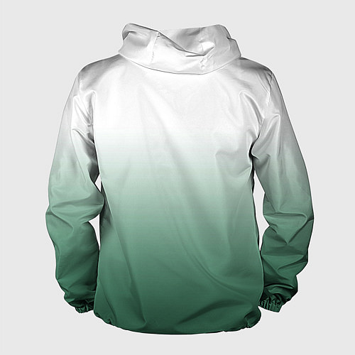 Мужская ветровка Туманный градиент бело-зелёный / 3D-Белый – фото 2