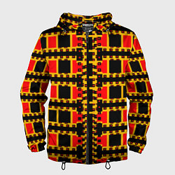 Ветровка с капюшоном мужская Королевские квадраты, цвет: 3D-черный